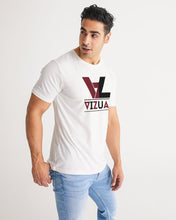 Load image into Gallery viewer, Carmine Red and Black original logo 2 White Designer T-shirt Men's Tee