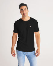 Load image into Gallery viewer, Black Designer T-shirt with Carmine Red and White Logo 2 Men's Tee