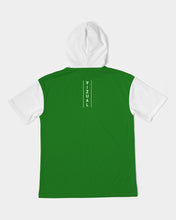 Load image into Gallery viewer, Men's Premium Heavyweight short sleeve hoodie green&white Men's Premium Heavyweight Short Sleeve Hoodie
