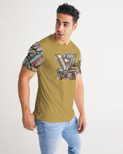 Load image into Gallery viewer, Golden brown Designer T-shirt with Stainless glass logo Men's Tee