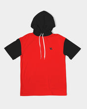 Load image into Gallery viewer, Men's Premium Heavyweight short sleeve hoodie red&black Men's Premium Heavyweight Short Sleeve Hoodie