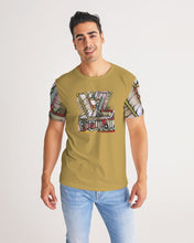Load image into Gallery viewer, Golden brown Designer T-shirt with Stainless glass logo Men's Tee