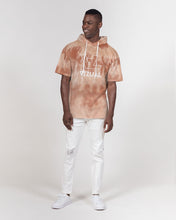 Load image into Gallery viewer, Cream&brown Tie Dye Men's sleeveless hoodie Men's Premium Heavyweight Short Sleeve Hoodie