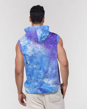 Load image into Gallery viewer, Blue and purple tie dye sleeveless hoodie Men's Premium Heavyweight Sleeveless Hoodie