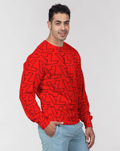 Load image into Gallery viewer, "Vizúal on Repeat" Logo Red Men's Classic French Terry Crewneck Pullover