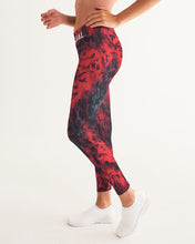 Load image into Gallery viewer, Red and black tie dye yoga pants Women's Yoga Pants