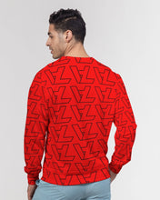 Load image into Gallery viewer, "Vizúal on Repeat" Logo Red Men's Classic French Terry Crewneck Pullover