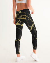 Load image into Gallery viewer, Yoga pants black and gold Women's Yoga Pants