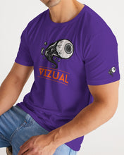 Load image into Gallery viewer, Purple b&w crazy eye t and purple crazy eye pocket t Men's Tee