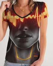 Load image into Gallery viewer, Shockwave V-neck Designer T-shirt Women's V-Neck Tee