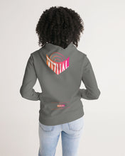 Load image into Gallery viewer, Women's grey hoodie with Optical Illusion logo Women's Hoodie