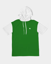Load image into Gallery viewer, Men's Premium Heavyweight short sleeve hoodie green&white Men's Premium Heavyweight Short Sleeve Hoodie