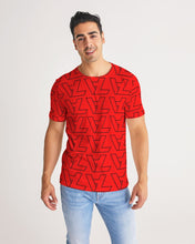Load image into Gallery viewer, "Vizúal on Repeat" Logo Red Designer Men's Tee