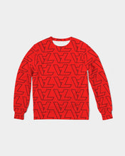 Load image into Gallery viewer, "Vizúal on Repeat" Logo Red Men's Classic French Terry Crewneck Pullover