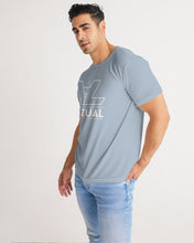 Load image into Gallery viewer, Light blue Designer T-shirt original logo white Men's Tee