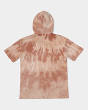 Load image into Gallery viewer, Cream&brown Tie Dye Men's sleeveless hoodie Men's Premium Heavyweight Short Sleeve Hoodie