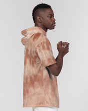 Load image into Gallery viewer, Cream&brown Tie Dye Men's sleeveless hoodie Men's Premium Heavyweight Short Sleeve Hoodie