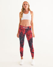Load image into Gallery viewer, Red and black tie dye yoga pants Women's Yoga Pants