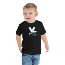 Load image into Gallery viewer, Toddler Short Sleeve Tee highlighter blue&green original logo