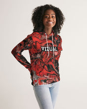 Load image into Gallery viewer, Red and Black tie dye tie dye Women&#39;s Hoodie
