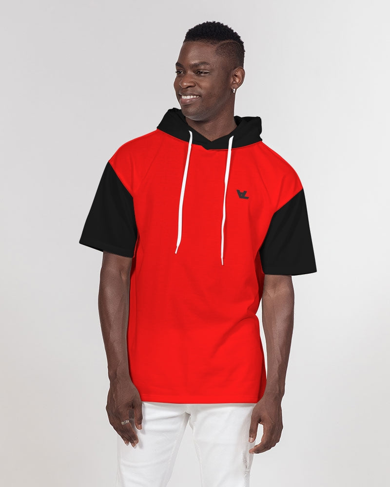 Men's Premium Heavyweight short sleeve hoodie red&black Men's Premium Heavyweight Short Sleeve Hoodie