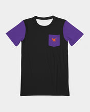 Load image into Gallery viewer, Black purple sleeves pocket T-shirt  original logo orange Men&#39;s Everyday Pocket Tee
