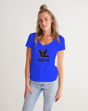 Load image into Gallery viewer, Women&#39;s V-neck Designer T-shirt royal blue Women&#39;s V-Neck Tee
