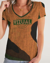 Load image into Gallery viewer, Women&#39;s V-Neck Camouflage Tee
