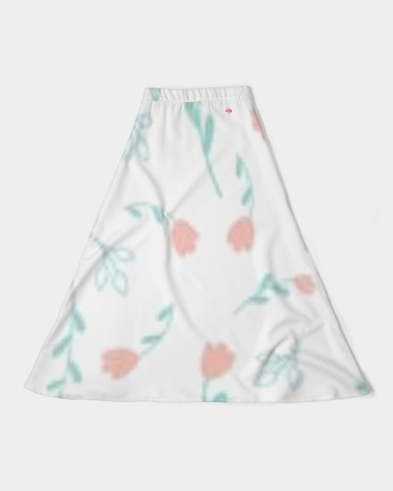 Women's pink tulip Women's A-Line Midi Skirt