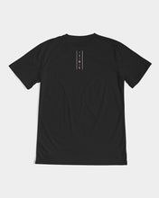 Load image into Gallery viewer, Black Designer T-shirt with Carmine Red and White Logo Men&#39;s Tee
