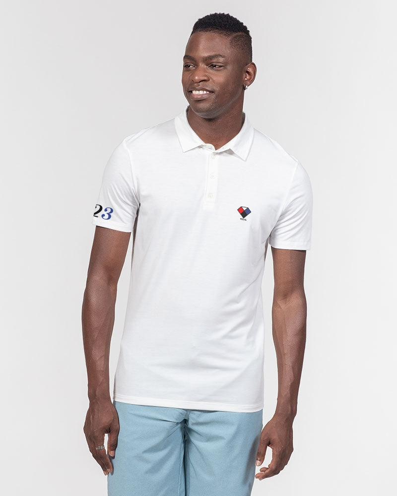 D3 polo white Men's Slim Fit Short Sleeve Polo 523 Collection