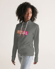 Load image into Gallery viewer, Women&#39;s grey hoodie with Optical Illusion logo Women&#39;s Hoodie
