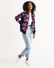 Load image into Gallery viewer, Women&#39;s Pink Collage Bomber Jacket 2 Women&#39;s Bomber Jacket
