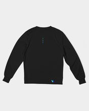 Load image into Gallery viewer, Black Men&#39;s Classic French Terry Crewneck Pullover with igloo and royal blue logo
