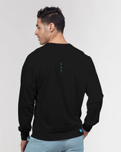 Load image into Gallery viewer, Black Men&#39;s Classic French Terry Crewneck Pullover with igloo and royal blue logo
