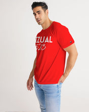 Load image into Gallery viewer, 523 Collection Red Designer T-shirt Bubble letters Men&#39;s Tee
