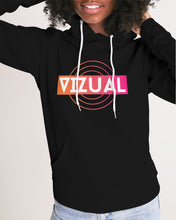 Load image into Gallery viewer, Women&#39;s black hoodie with Optical Illusion logo Women&#39;s Hoodie
