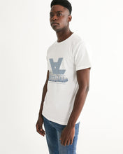 Load image into Gallery viewer, Light blue Designer T-shirt original logo white Men&#39;s Graphic Tee
