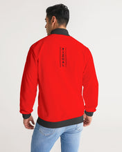 Load image into Gallery viewer, Red Men&#39;s Stripe-Sleeve Track Jacket
