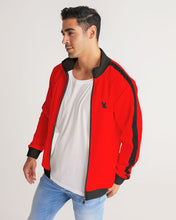 Load image into Gallery viewer, Red Men&#39;s Stripe-Sleeve Track Jacket
