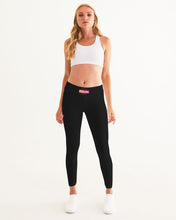 Load image into Gallery viewer, Black with Optical Illusion logo Women&#39;s Yoga Pants
