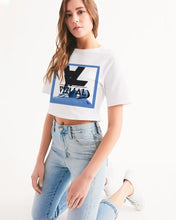 Load image into Gallery viewer, Carolina Blue Graphic T-shirt with Navy logo Women&#39;s Cropped Tee
