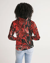 Load image into Gallery viewer, Red and Black tie dye tie dye Women&#39;s Hoodie
