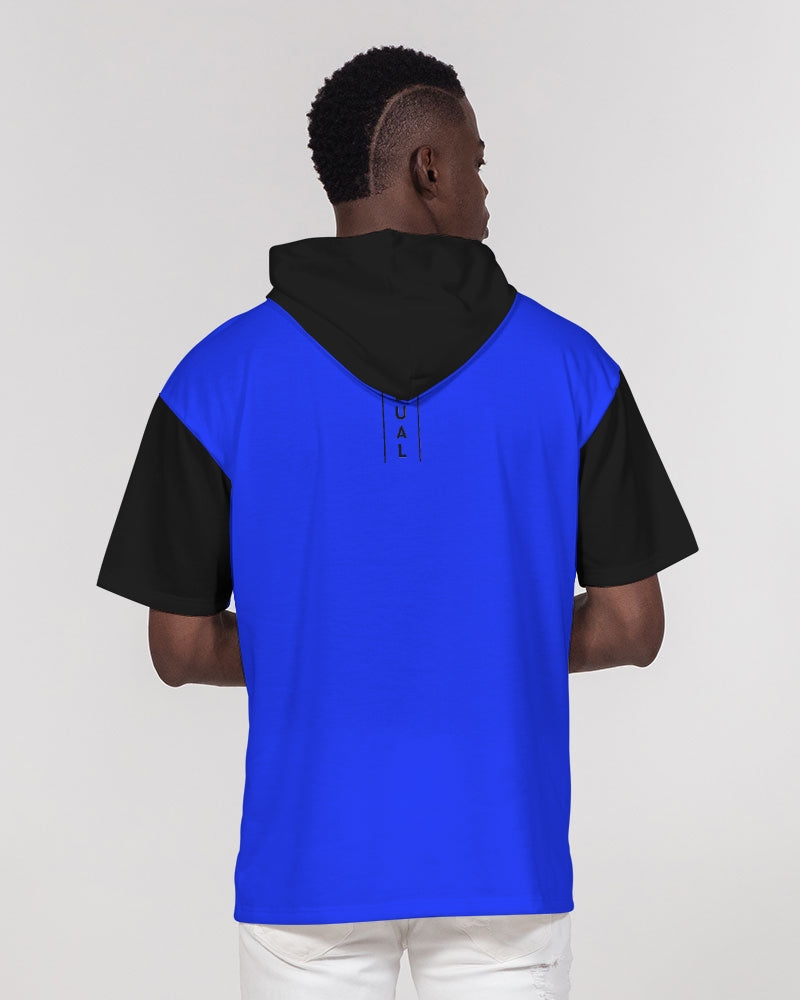 Men's Premium Heavyweight short sleeve hoodie blue and black Men's Premium Heavyweight Short Sleeve Hoodie