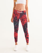 Load image into Gallery viewer, Red and black tie dye yoga pants Women&#39;s Yoga Pants
