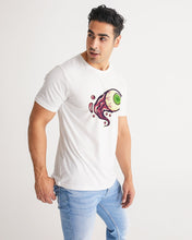 Load image into Gallery viewer, White T-shirt crazy eye green Men&#39;s Tee
