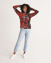 Load image into Gallery viewer, Red and Black tie dye tie dye Women&#39;s Hoodie
