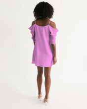 Load image into Gallery viewer, Pink off shoulder A dress Women&#39;s Open Shoulder A-Line Dress
