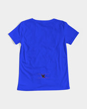 Load image into Gallery viewer, Women&#39;s V-neck Designer T-shirt royal blue Women&#39;s V-Neck Tee
