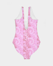 Load image into Gallery viewer, Pink tie dye 1 piece bathing suit Women&#39;s One-Piece Swimsuit
